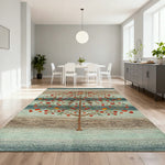 LIVARA 160/200cm Tree-of-Life Gabbeh Loop-Pile Rug - Upgraded Non-Slip Eco Cotton-Latex Backing - Waterproof, Stain-Resistant, Soft & Durable - Blue