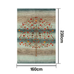 LIVARA 160/200cm Tree-of-Life Gabbeh Loop-Pile Rug - Upgraded Non-Slip Eco Cotton-Latex Backing - Waterproof, Stain-Resistant, Soft & Durable - Blue
