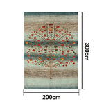 LIVARA 160/200cm Tree-of-Life Gabbeh Loop-Pile Rug - Upgraded Non-Slip Eco Cotton-Latex Backing - Waterproof, Stain-Resistant, Soft & Durable - Blue
