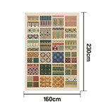 LIVARA 160/200cm Patchwork Vintage Pattern Loop-Pile Rug - Upgraded Non-Slip Eco Cotton-Latex Backing - Waterproof Stain-Resistant Soft & Durable - Multi-Color