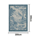 LIVARA 160/200cm Pastoral Scenic Illustration Loop-Pile Rug - Upgraded Non-Slip Eco Cotton-Latex Backing - Waterproof Stain-Resistant Soft & Durable - Blue