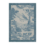 LIVARA 160/200cm Pastoral Scenic Illustration Loop-Pile Rug - Upgraded Non-Slip Eco Cotton-Latex Backing - Waterproof Stain-Resistant Soft & Durable - Blue