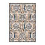 LIVARA 160/200cm Gabbeh Tree-Pattern Loop-Pile Rug - Upgraded Non-Slip Eco Cotton-Latex Backing - Waterproof Stain-Resistant Soft & Durable - Beige Blue