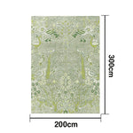 LIVARA 160/200cm Forest Bird Pattern Loop-Pile Rug - Upgraded Non-Slip Eco Cotton-Latex Backing - Waterproof Stain-Resistant Soft & Durable - Light Green