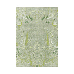 LIVARA 160/200cm Forest Bird Pattern Loop-Pile Rug - Upgraded Non-Slip Eco Cotton-Latex Backing - Waterproof Stain-Resistant Soft & Durable - Light Green