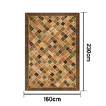LIVARA 160/200cm Patchwork Multi-Color Loop-Pile Rug - Upgraded Non-Slip Eco Cotton-Latex Backing - Waterproof Stain-Resistant Soft & Durable - Multi-Color