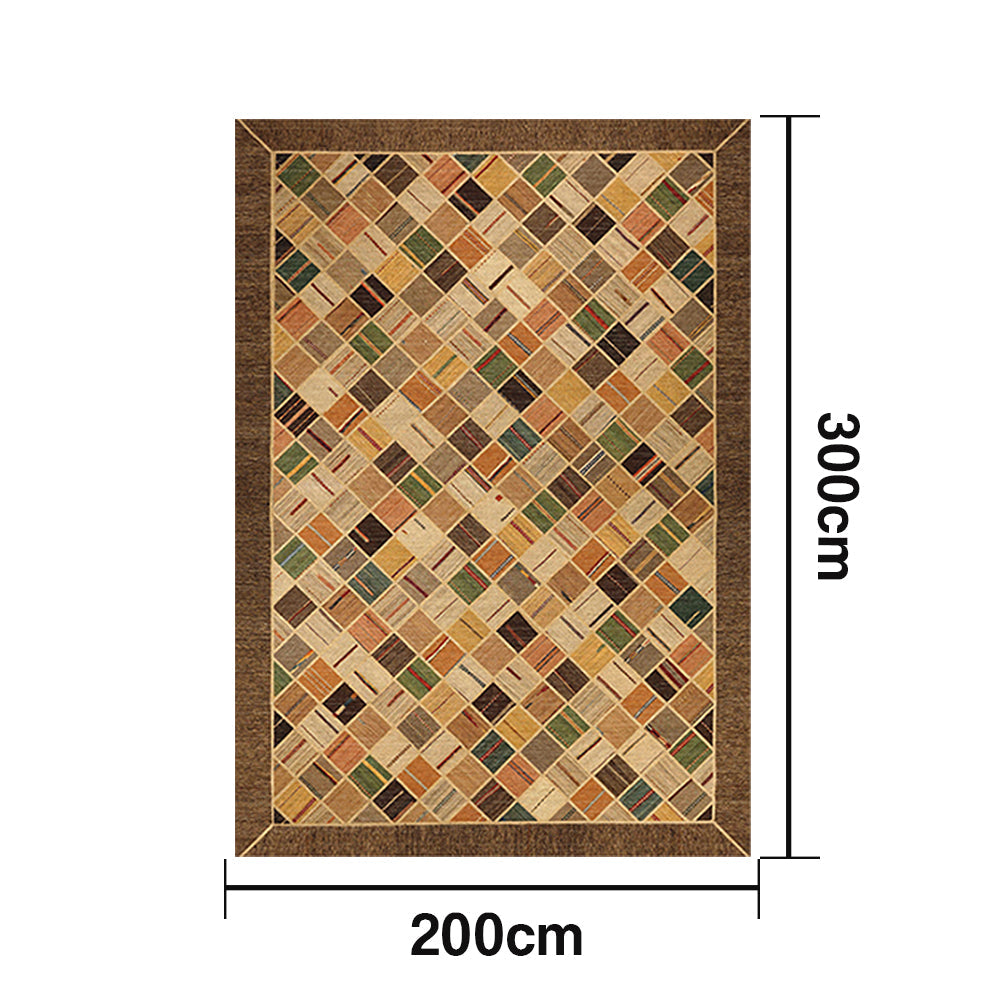 LIVARA 160/200cm Patchwork Multi-Color Loop-Pile Rug - Upgraded Non-Slip Eco Cotton-Latex Backing - Waterproof Stain-Resistant Soft & Durable - Multi-Color