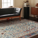 LIVARA 160/200cm Persian Gabbeh Pattern Loop-Pile Rug - Non-Slip Eco Cotton-Latex Backing - Waterproof Soft & Durable Stain-Resistant