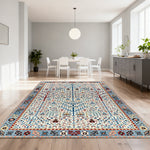LIVARA 160/200cm Persian Gabbeh Pattern Loop-Pile Rug - Non-Slip Eco Cotton-Latex Backing - Waterproof Soft & Durable Stain-Resistant