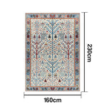 LIVARA 160/200cm Persian Gabbeh Pattern Loop-Pile Rug - Non-Slip Eco Cotton-Latex Backing - Waterproof Soft & Durable Stain-Resistant