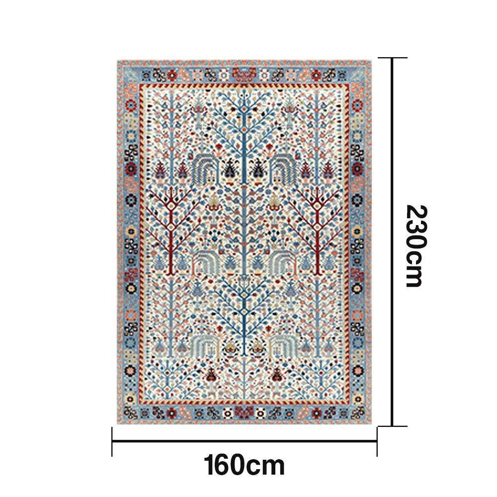 LIVARA 160/200cm Persian Gabbeh Pattern Loop-Pile Rug - Non-Slip Eco Cotton-Latex Backing - Waterproof Soft & Durable Stain-Resistant