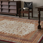 LIVARA 160/200cm Gabbeh Vintage Loop-Pile Rug - Non-Slip Eco Cotton-Latex Backing - Waterproof Soft & Durable Stain-Resistant - Brown Multi-Color