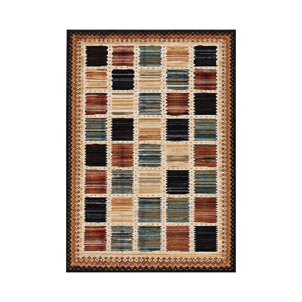 LIVARA 160/200cm Gabbeh Checkered Loop-Pile Rug - Non-Slip Eco Cotton-Latex Backing - Waterproof Soft & Durable Stain-Resistant