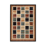 LIVARA 160/200cm Gabbeh Checkered Loop-Pile Rug - Non-Slip Eco Cotton-Latex Backing - Waterproof Soft & Durable Stain-Resistant