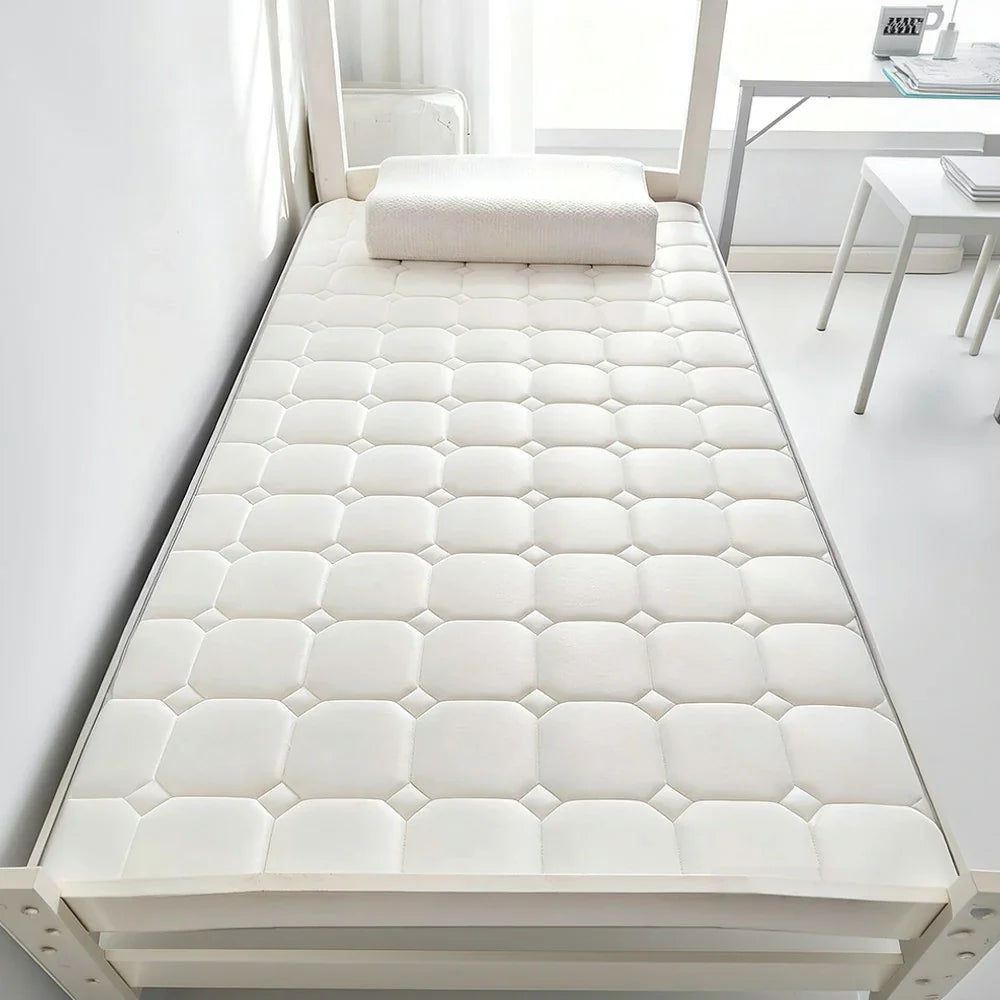 LIVARA Latex Support, Thick, Resilient Cotton 120/150/180cm Breathable 5.5cm - Memory Silk, - Foam Cover, Base Mattress Antibacterial Milk Non-Slip White