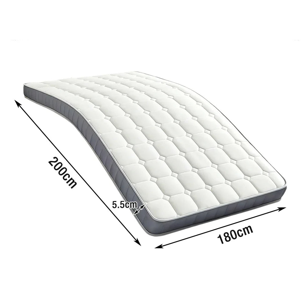 LIVARA Latex Support, Thick, Resilient Cotton 120/150/180cm Breathable 5.5cm - Memory Silk, - Foam Cover, Base Mattress Antibacterial Milk Non-Slip White