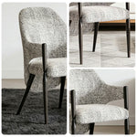 LIVARA Armchair - Curved Silhouette, High-Resilience Foam, Black Titanium Stainless Steel Frame, Comfortable Seat - Grey