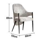 LIVARA Armchair - Curved Silhouette, High-Resilience Foam, Black Titanium Stainless Steel Frame, Comfortable Seat - Grey