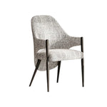 LIVARA Armchair - Curved Silhouette, High-Resilience Foam, Black Titanium Stainless Steel Frame, Comfortable Seat - Grey