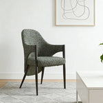 LIVARA Armchair - Curved Silhouette, High-Resilience Foam, Black Titanium Stainless Steel Frame, Comfortable Seat - Green