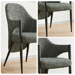 LIVARA Armchair - Curved Silhouette, High-Resilience Foam, Black Titanium Stainless Steel Frame, Comfortable Seat - Green
