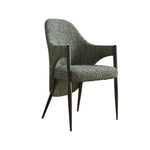 LIVARA Armchair - Curved Silhouette, High-Resilience Foam, Black Titanium Stainless Steel Frame, Comfortable Seat - Green