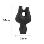 LIVARA Ceramic Decorative Ornament Artistic Display Double-Hole Branch Form Matte Ceramic Handcrafted Stone-Texture Design