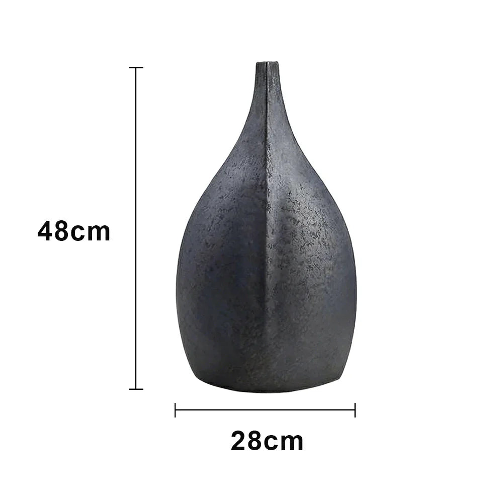 LIVARA Ceramic Decorative Ornament Artistic Display Small-Neck Bottle Form Matte Ceramic Handcrafted Stone-Texture Design