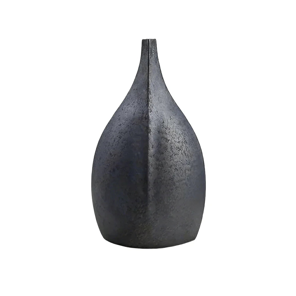 LIVARA Ceramic Decorative Ornament Artistic Display Small-Neck Bottle Form Matte Ceramic Handcrafted Stone-Texture Design