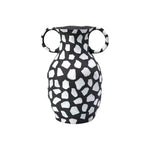 LIVARA Ceramic Decorative Ornament Artistic Display Double-Handle Polka Dot Vase Matte Ceramic Handcrafted Stone-Texture Design