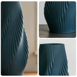 LIVARA Ceramic Decorative Ornament Artistic Display Large Blue Vase Matte Ceramic Handcrafted Stone-Texture Design