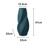 LIVARA Ceramic Decorative Ornament Artistic Display Large Blue Vase Matte Ceramic Handcrafted Stone-Texture Design