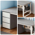 LIVARA Office Design, Panels, Space-Saving Thickened - Stable Edge U-Legs, 100/120/140cm Rounded Desk Grey