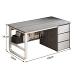 LIVARA Office Design, Panels, Space-Saving Thickened - Stable Edge U-Legs, 100/120/140cm Rounded Desk Grey