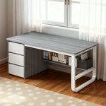 LIVARA Office Design, Panels, Space-Saving Thickened - Stable Edge U-Legs, 100/120/140cm Rounded Desk Grey