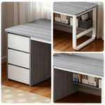 LIVARA Office Design, Panels, Space-Saving Thickened - Stable Edge U-Legs, 100/120/140cm Rounded Desk Grey