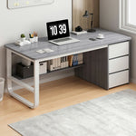 LIVARA Office Design, Panels, Space-Saving Thickened - Stable Edge U-Legs, 100/120/140cm Rounded Desk Grey