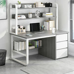 LIVARA Bookshelf Frame 2-in-1 100/120cm Desk Panels, Design, Space-Saving Thickened - Steel Computer Grey
