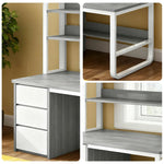 LIVARA Bookshelf Frame 2-in-1 100/120cm Desk Panels, Design, Space-Saving Thickened - Steel Computer Grey