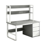 LIVARA Bookshelf Frame 2-in-1 100/120cm Desk Panels, Design, Space-Saving Thickened - Steel Computer Grey