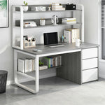 LIVARA Bookshelf Frame 2-in-1 100/120cm Desk Panels, Design, Space-Saving Thickened - Steel Computer Grey