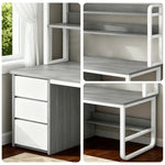 LIVARA Bookshelf Frame 2-in-1 100/120cm Desk Panels, Design, Space-Saving Thickened - Steel Computer Grey