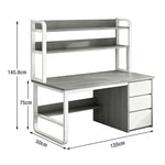 LIVARA Bookshelf Frame 2-in-1 100/120cm Desk Panels, Design, Space-Saving Thickened - Steel Computer Grey