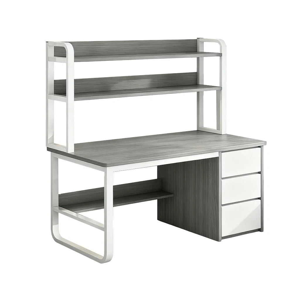 LIVARA Bookshelf Frame 2-in-1 100/120cm Desk Panels, Design, Space-Saving Thickened - Steel Computer Grey