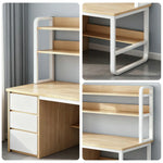 LIVARA Bookshelf Panels, Frame Computer Steel Thickened Desk Design, 100/120/140cm Space-Saving 2-in-1 - Wood