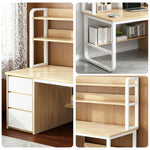 LIVARA Bookshelf Panels, Frame Computer Steel Thickened Desk Design, 100/120/140cm Space-Saving 2-in-1 - Wood