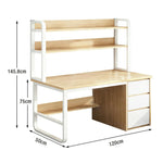 LIVARA Bookshelf Panels, Frame Computer Steel Thickened Desk Design, 100/120/140cm Space-Saving 2-in-1 - Wood