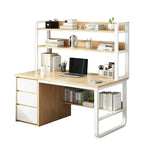 LIVARA Bookshelf Panels, Frame Computer Steel Thickened Desk Design, 100/120/140cm Space-Saving 2-in-1 - Wood