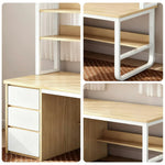 LIVARA Bookshelf Panels, Frame Computer Steel Thickened Desk Design, 100/120/140cm Space-Saving 2-in-1 - Wood