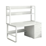LIVARA Bookshelf - Thickened Design, Desk Steel Frame 2-in-1 Computer Panels, 100/120/140cm Space-Saving White
